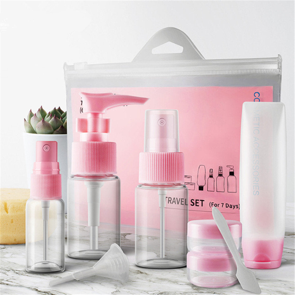 9-Piece Travel Spray Bottle Set for Cosmetics