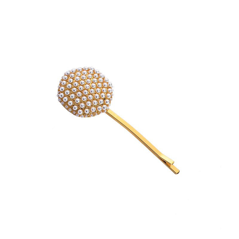 Gold-Tone Pearl-Effect Hair Clip
