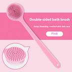 Double-Sided Silicone Bath Brush with Long Handle