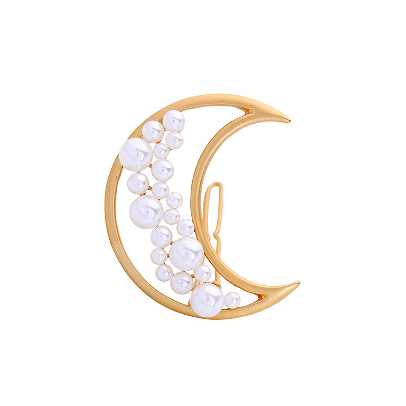 Gold-Tone Pearl-Effect Hair Clip