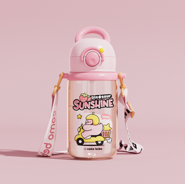 子供用クジラ漫画ダイビング噴水ウォーターボトル - トライタン漏れ防止ストローカップ（各種サイズ・カラー）