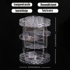 Rotating Cosmetic Storage Case with Adjustable Organizer