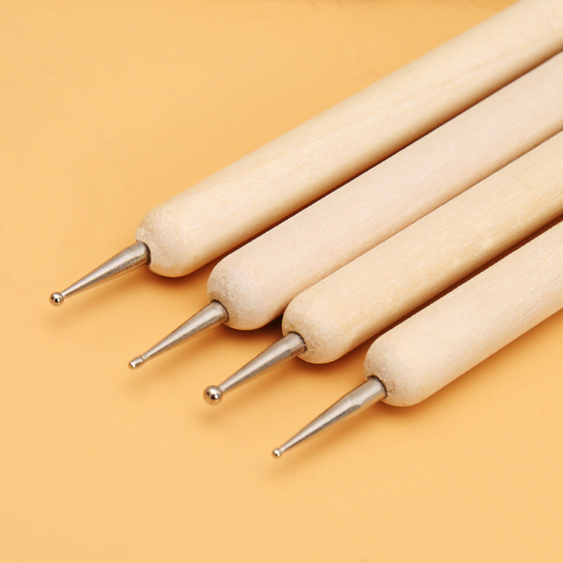 Nail Art Dotting Tools Set with Wooden Handles (5 Pcs)