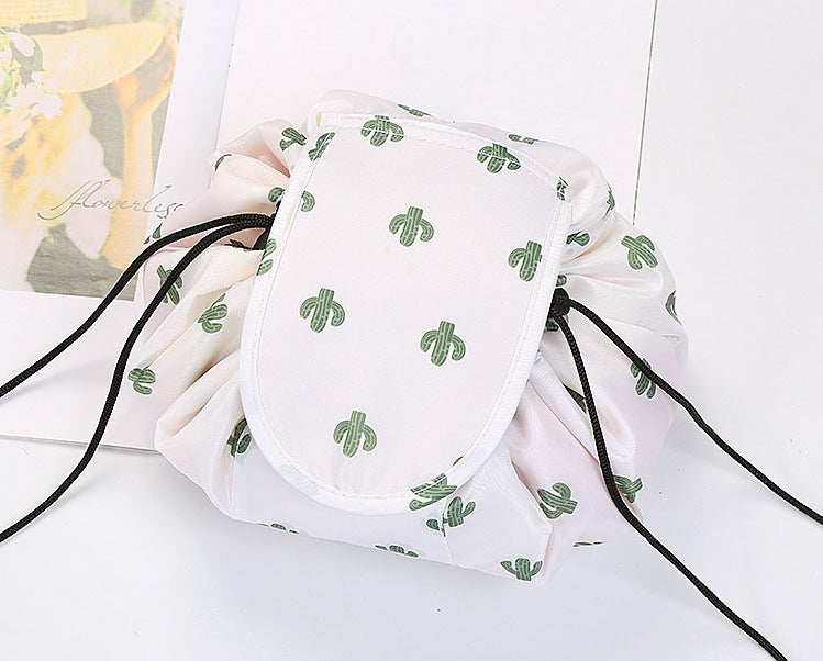 Lay-Flat Drawstring Makeup Bag