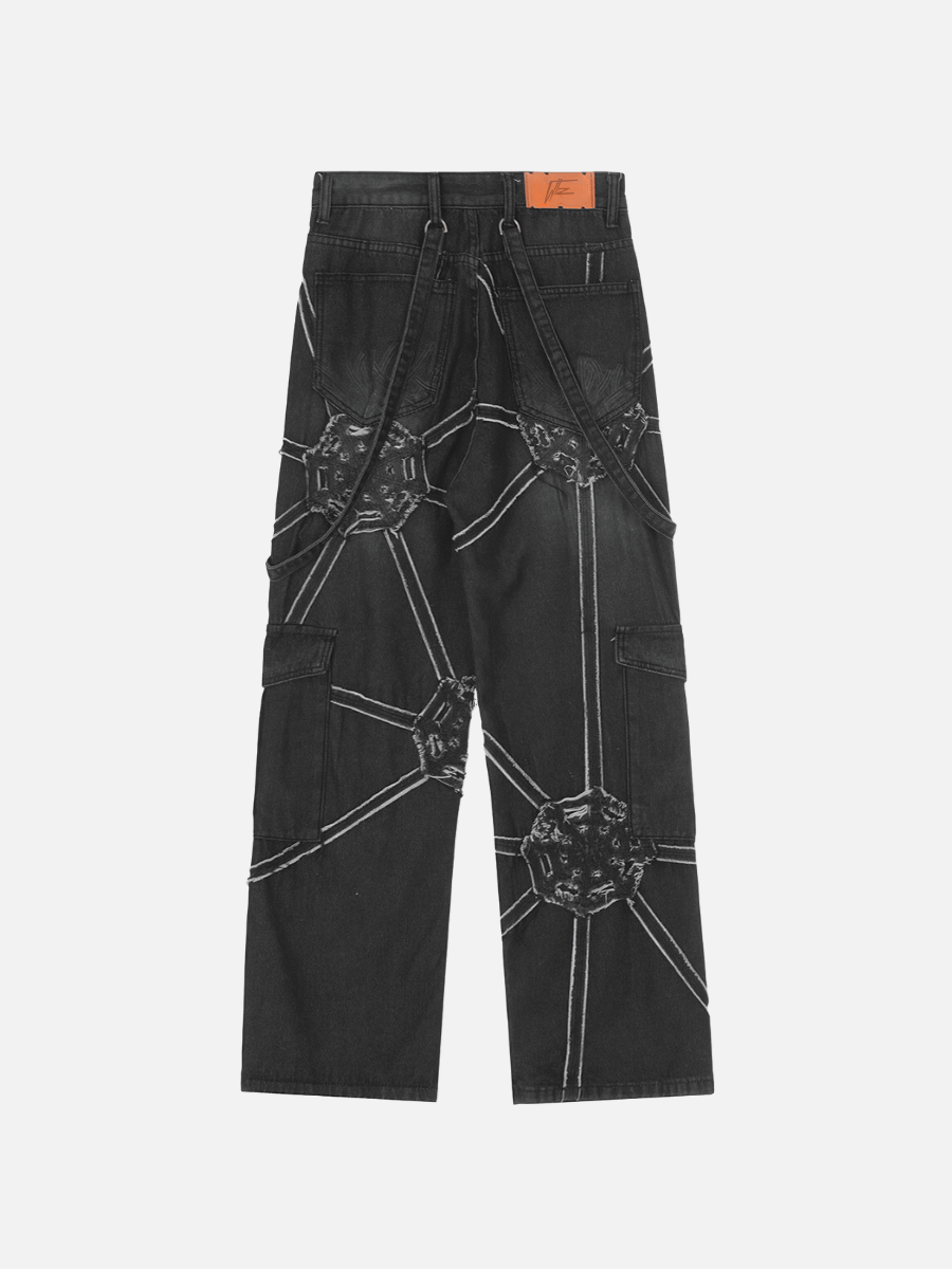 スパイダーデニムパンツ