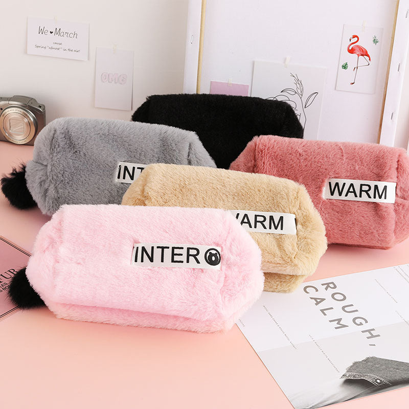 Plush Makeup Bag - Stylish Multi-functional Organizer