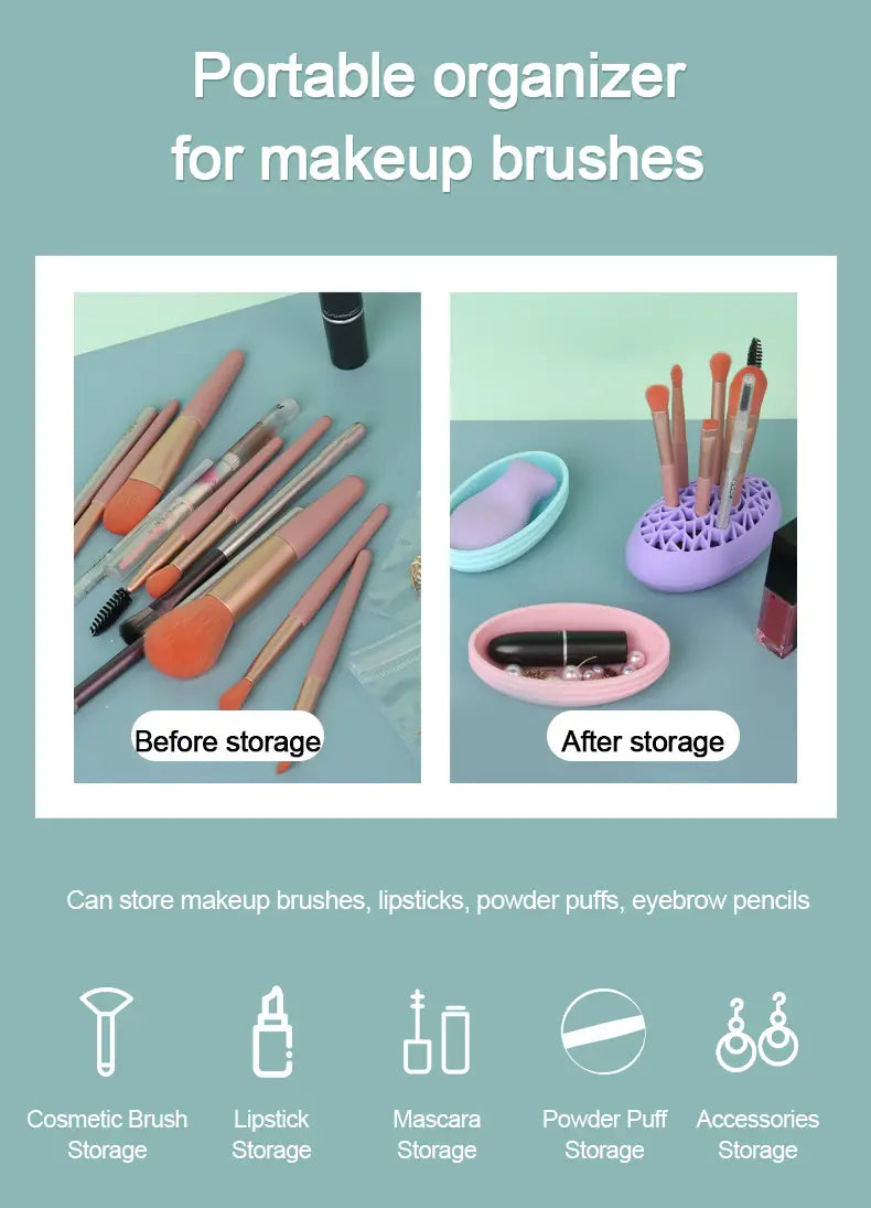 Silicone Brush & Lipstick Holder