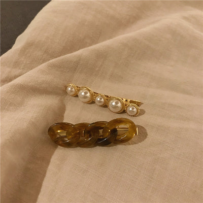 Pearl-Effect Hair Clip Collection