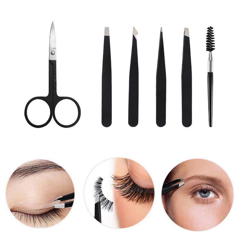 Stainless Steel Eyebrow Tweezer Set