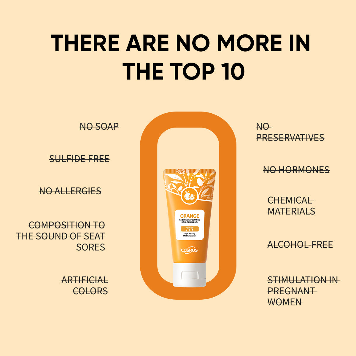 Gel exfoliant et blanchissant à l'orange pour les soins de la peau