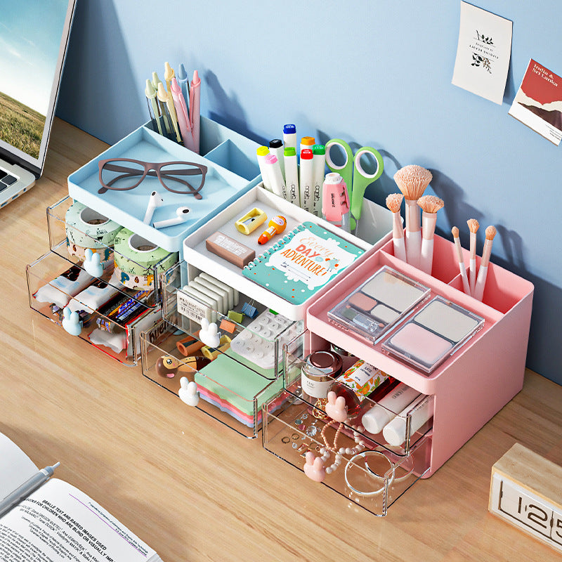 Cosmetic Storage Box with Dustproof Drawer Rack