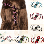 Bridal Hair Accessories, Floral Rhinestone Hair Clips