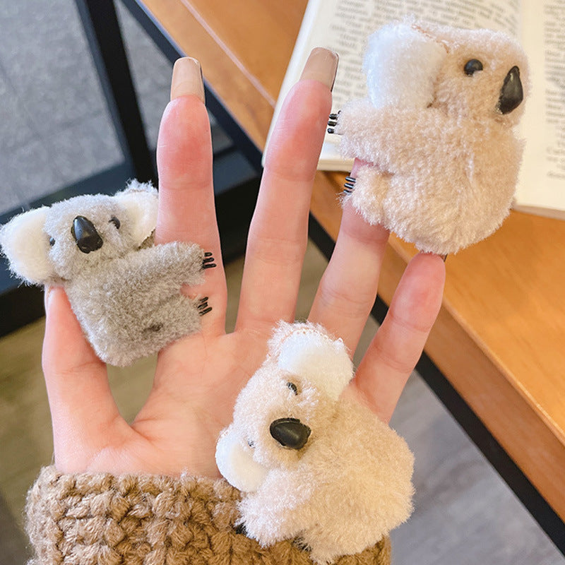 Koala Plush Hair Clip Hair Tie
