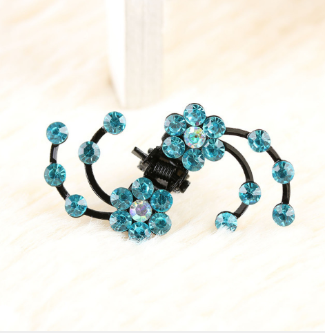 Floral Rhinestone Hair Clip