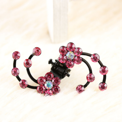 Floral Rhinestone Hair Clip