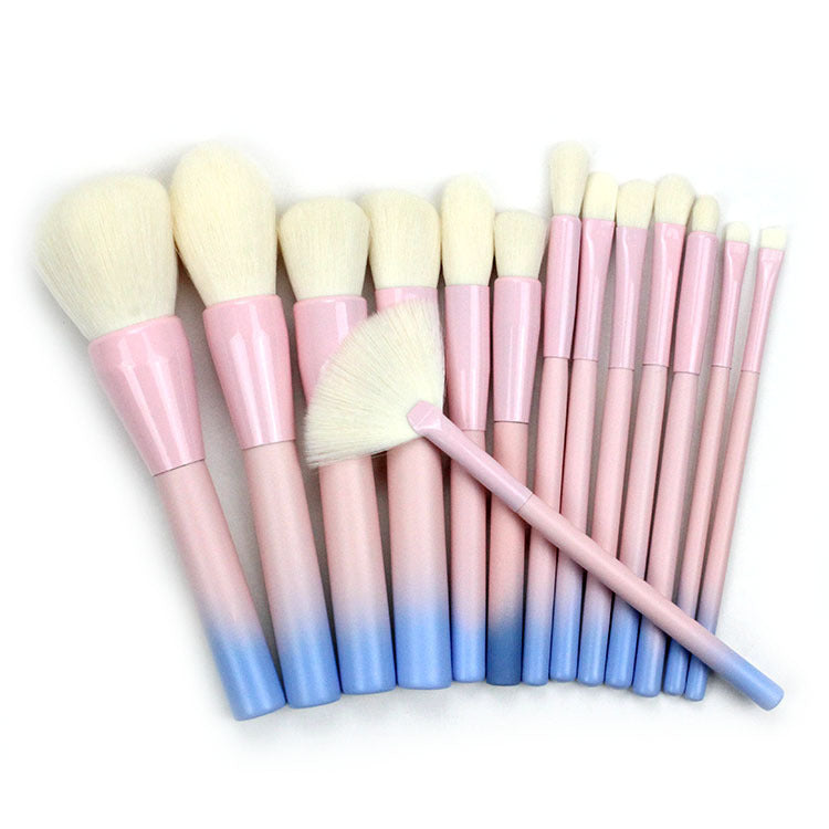 Gradient Color Makeup Brush Set - 14-Piece Collection