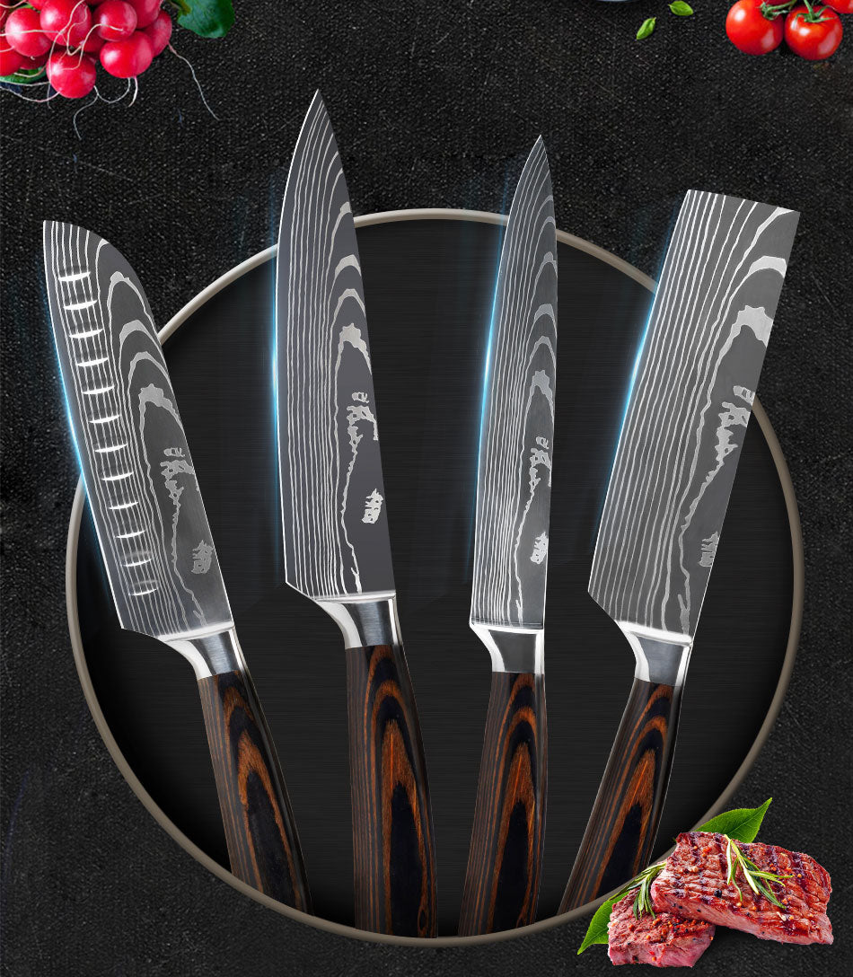 Ensemble de couteaux de cuisine style Damas