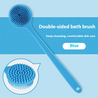 Double-Sided Silicone Bath Brush with Long Handle