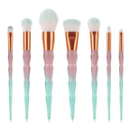 7-Piece Diamond Makeup Brush Set with Gradient Design
