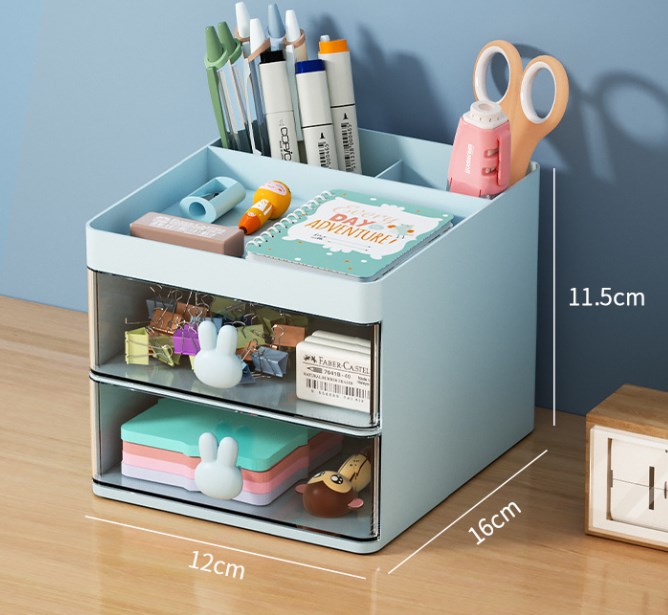 Cosmetic Storage Box with Dustproof Drawer Rack