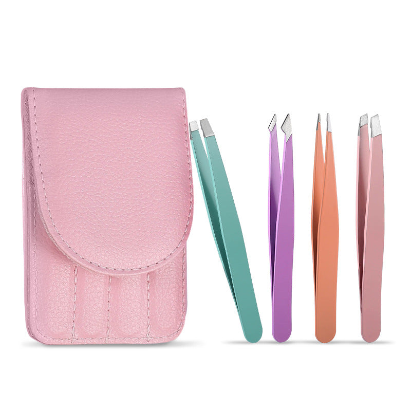 Stainless Steel Eyebrow Tweezer Set