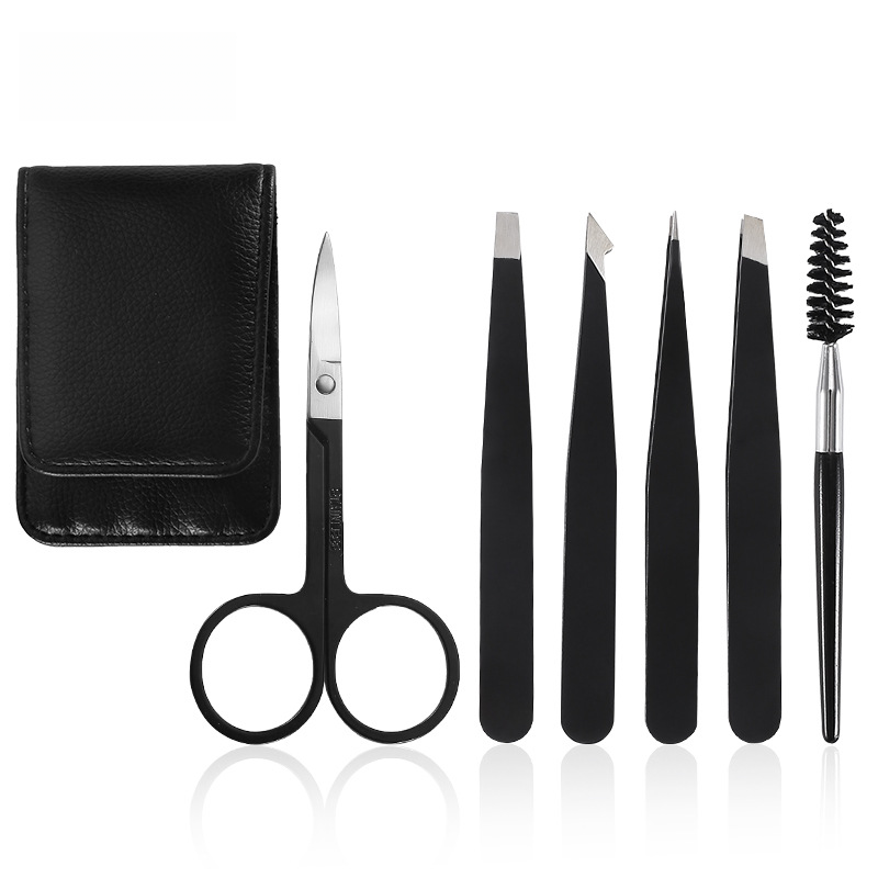 Stainless Steel Eyebrow Tweezer Set
