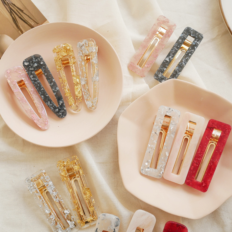 Vintage Japanese Geometric Acrylic Hair Clips