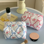 Quilted Floral Makeup Bag
