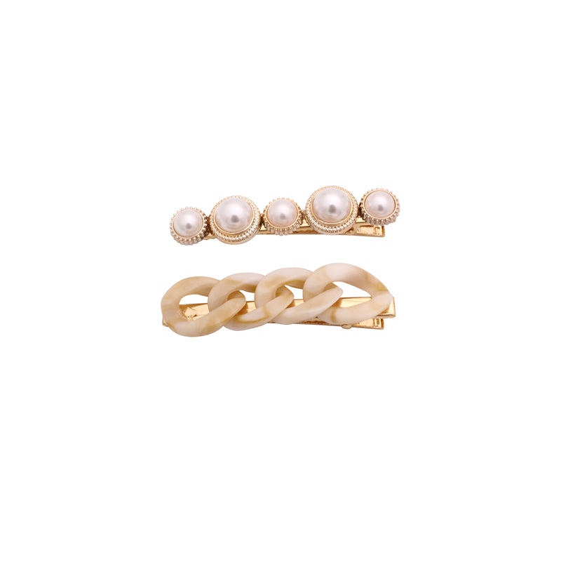 Pearl-Effect Hair Clip Collection