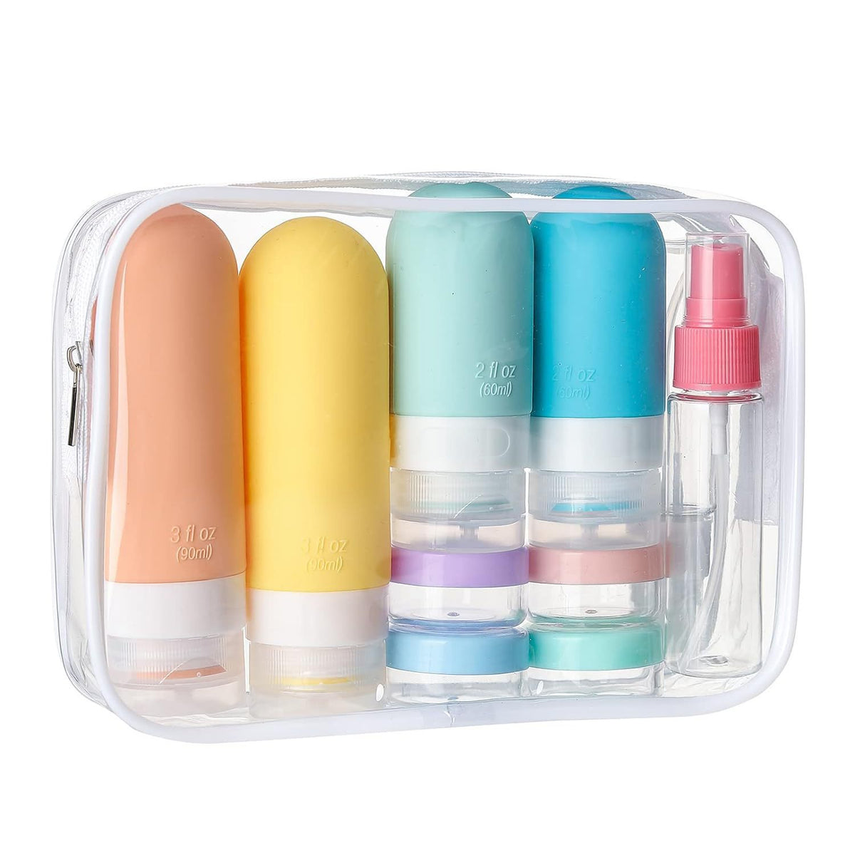 Travel Toiletry Bottle Set — 16 Pieces