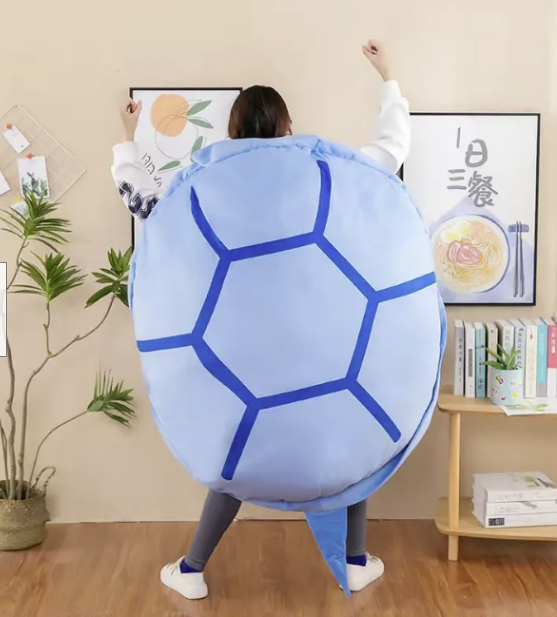 着用できるカメの甲羅枕