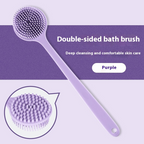 Double-Sided Silicone Bath Brush with Long Handle