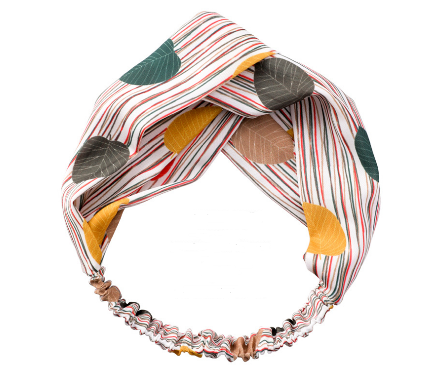 Leaf-Print Knot Headband