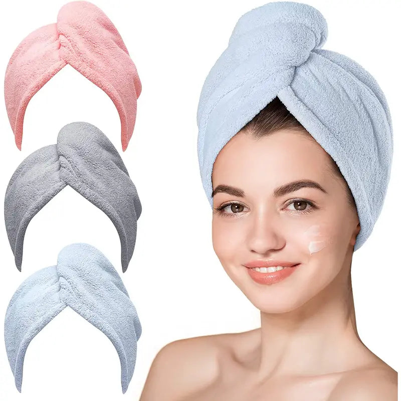 Hair Towel Wrap Set for Drying and Bathing (1 or 3 pcs)