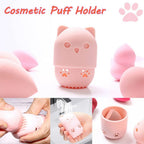 Travel Silicone Cat-Shaped Makeup Sponge Case and Holder