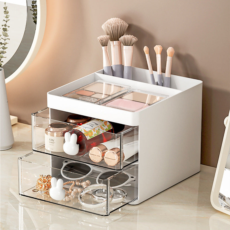 Cosmetic Storage Box with Dustproof Drawer Rack