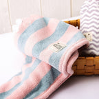 Striped Microfiber Towel Wrap for Long Curly Hair