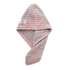 Striped Microfiber Towel Wrap for Long Curly Hair