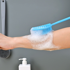 Double-Sided Silicone Bath Brush with Long Handle