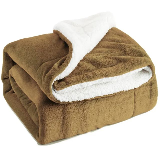 Sherpa Fleece Throw Blanket — 130 × 160 cm