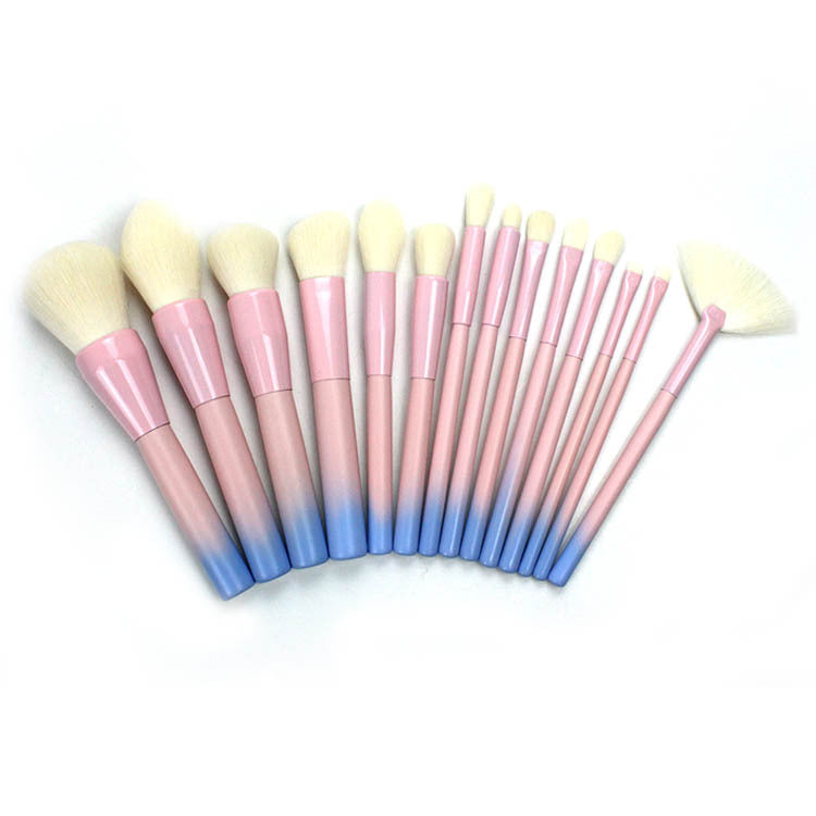 Gradient Color Makeup Brush Set - 14-Piece Collection