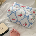 Quilted Floral Makeup Bag
