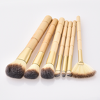 Wooden-Handle Makeup Brush Set — 7 Pieces