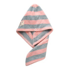 Striped Microfiber Towel Wrap for Long Curly Hair