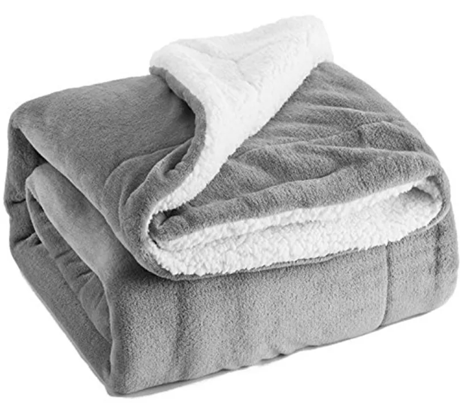 Sherpa Fleece Throw Blanket — 130 × 160 cm