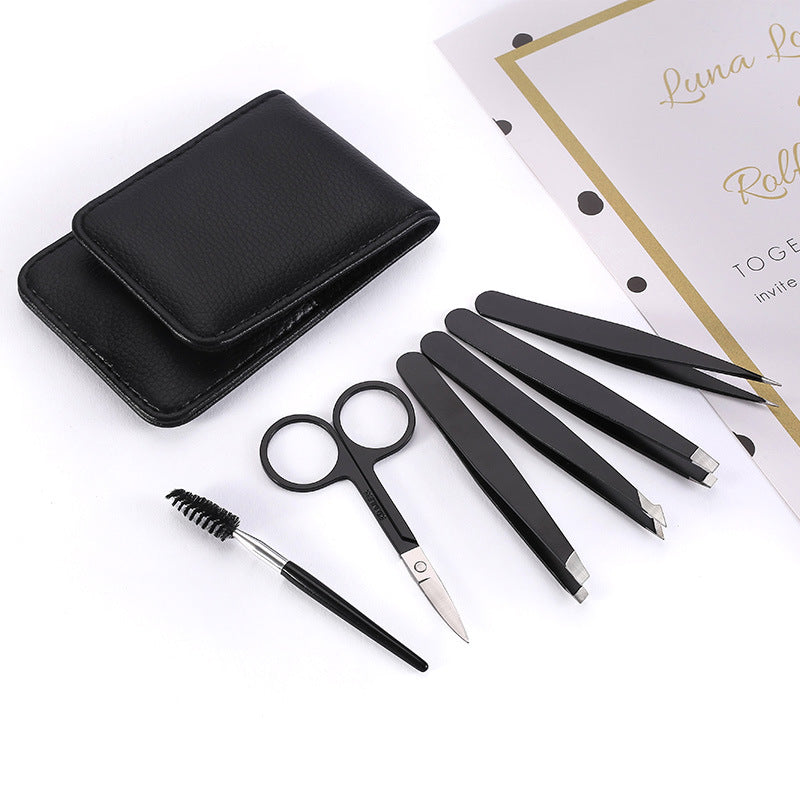 Stainless Steel Eyebrow Tweezer Set