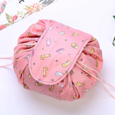 Lay-Flat Drawstring Makeup Bag