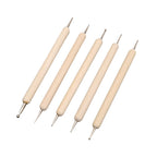 Nail Art Dotting Tools Set with Wooden Handles (5 Pcs)