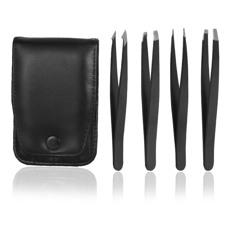 Stainless Steel Eyebrow Tweezer Set
