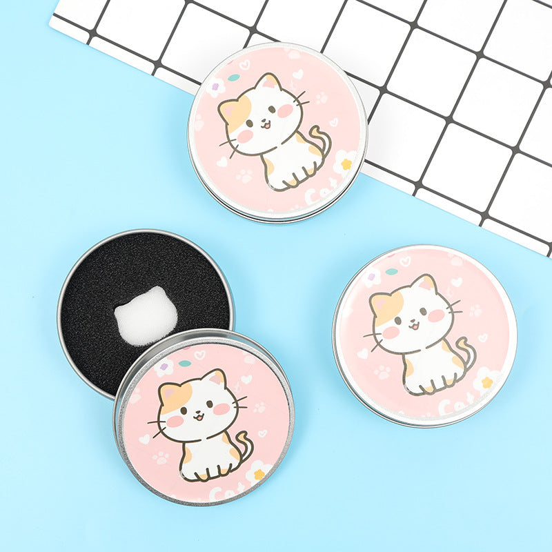 Dry Makeup Brush Cleaning Sponge Tin